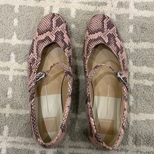 Dolce Vita Chic Pink Snakeskin Mary Jane Shoes